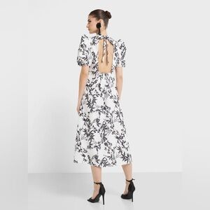 Floral Black and White Women's Dress with open back